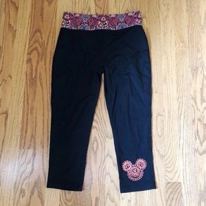 Disney Park Paisley Mickey Mouse Yoga Capris